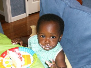 Eden eating cake